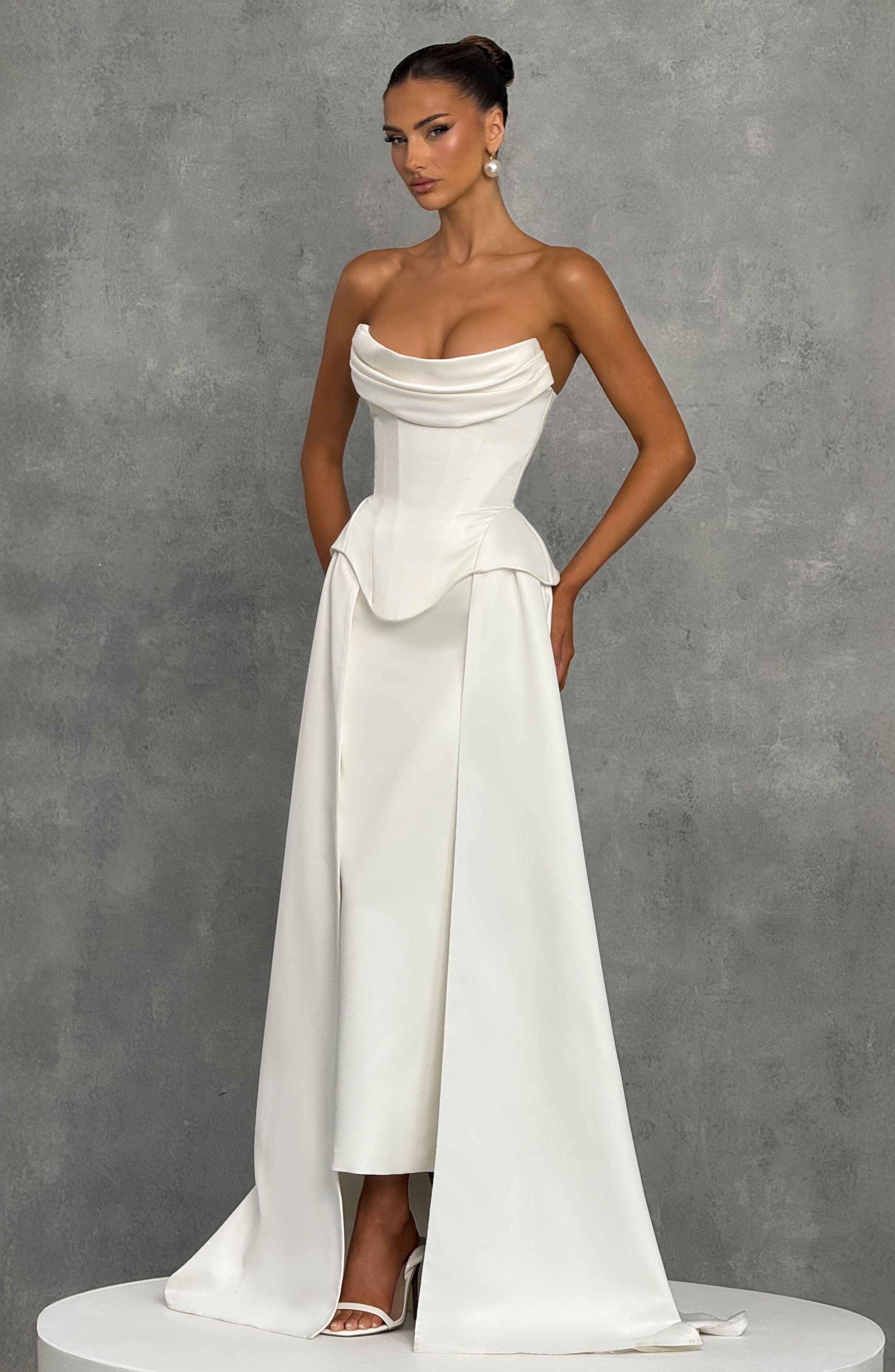 Neri Skirt Train - Ivory