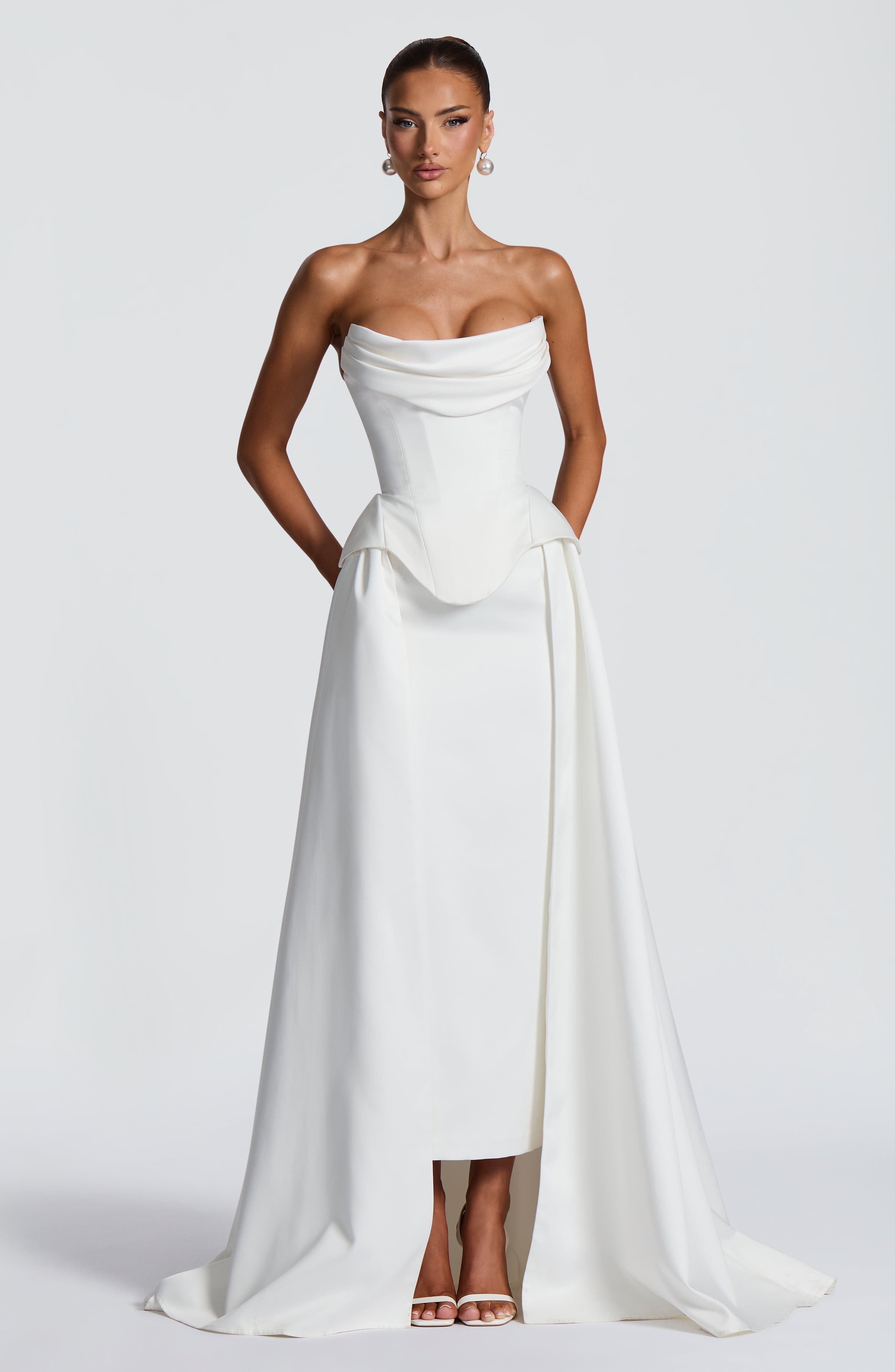 Neri Skirt Train - Ivory