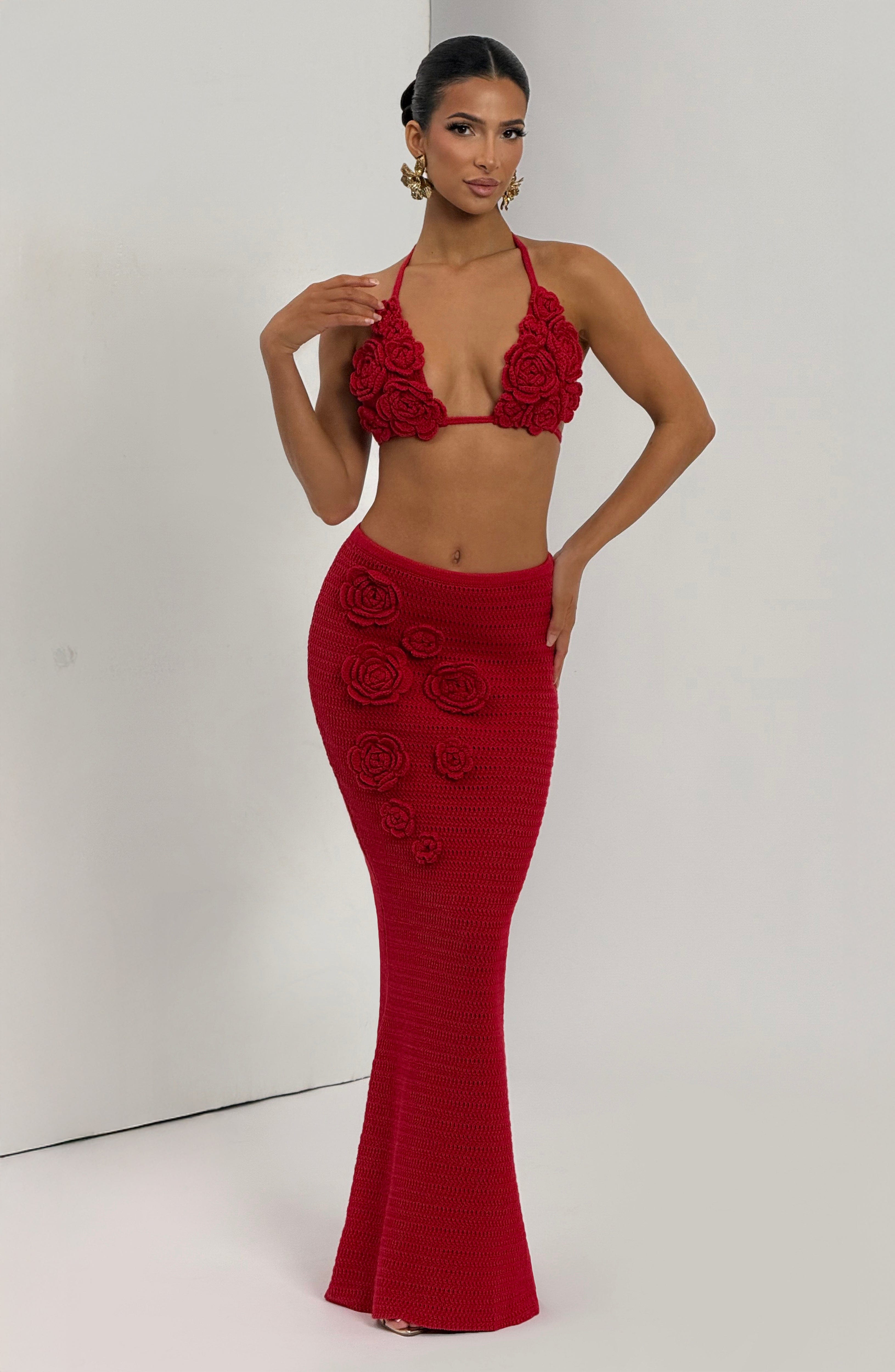 Nerida Maxi Skirt - Red