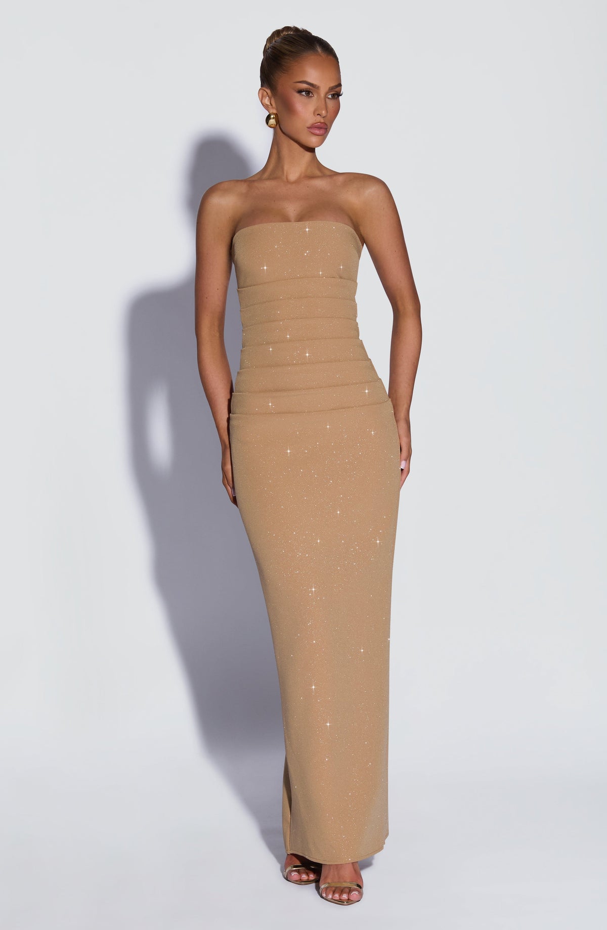 Pandra Maxi Dress - Gold Sparkle