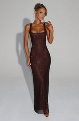 Petra Maxi Dress - Plum Brown