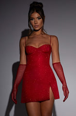 Pixie Glove - Red Sparkle