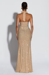 Rosetta Maxi Dress - Gold Sparkle