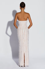 Sian Maxi Dress - Ivory Embellishment