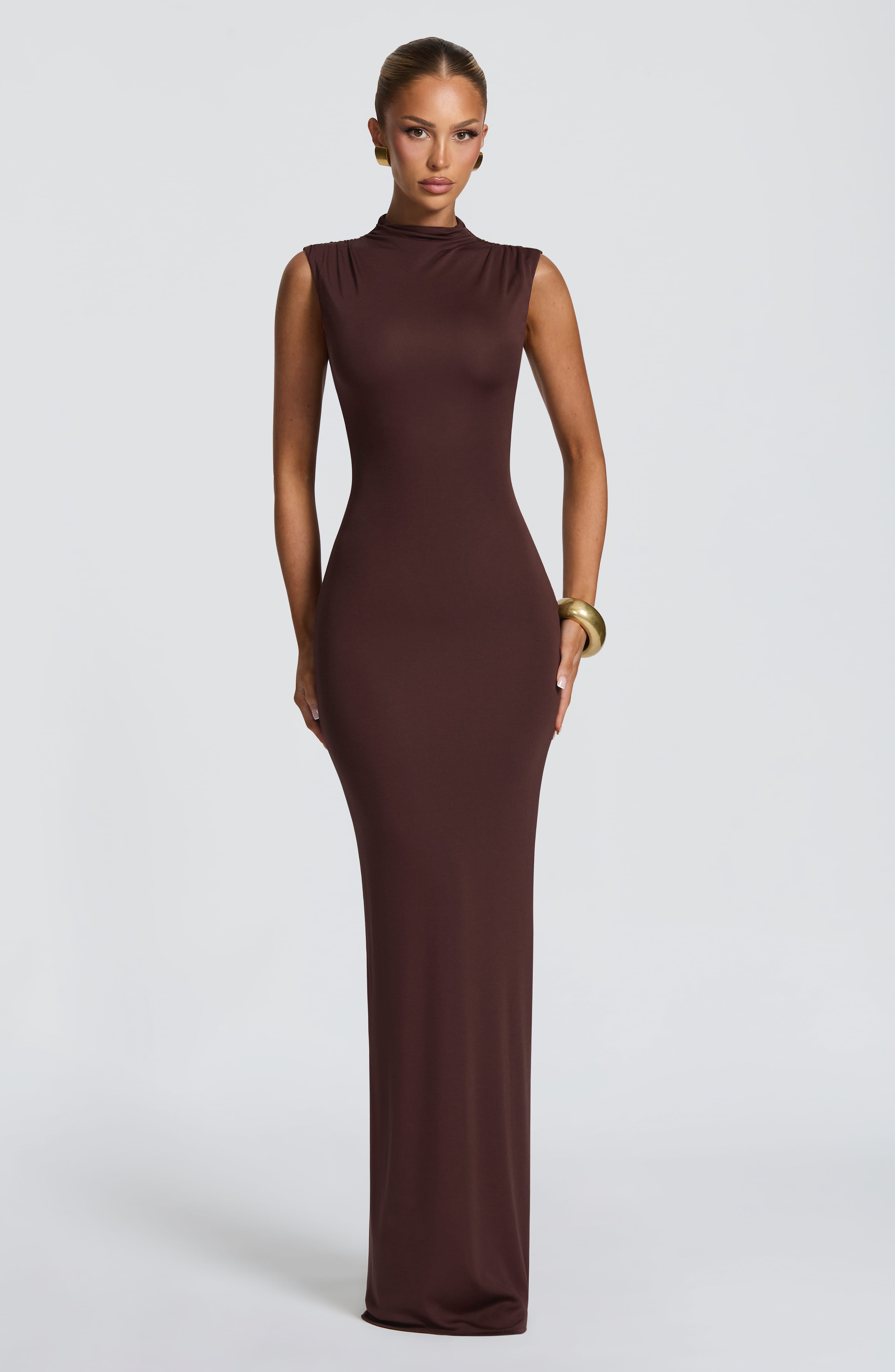 Soline Maxi Dress - Plum Brown