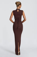 Soline Maxi Dress - Plum Brown