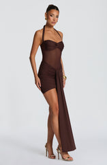 Vixen Mini Dress - Plum Brown